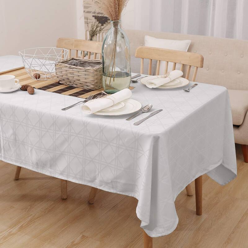 Geometric Jacquard Tablecloth Wrinkle Water Resistant Spill-Proof