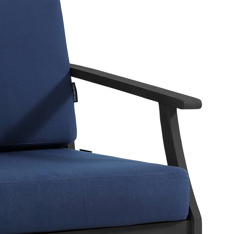 2 Set Patio Teak Wood Outdoor Chair and Side Table Set with Cushions