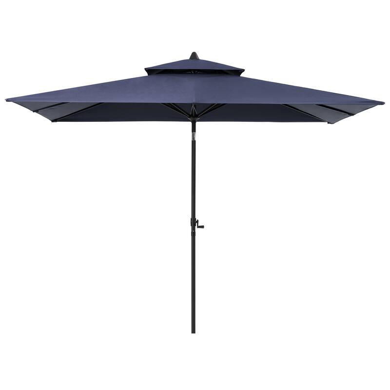 Pellebant 10 x 6.5 Ft Market Umbrella with Double Top, Base Not Included