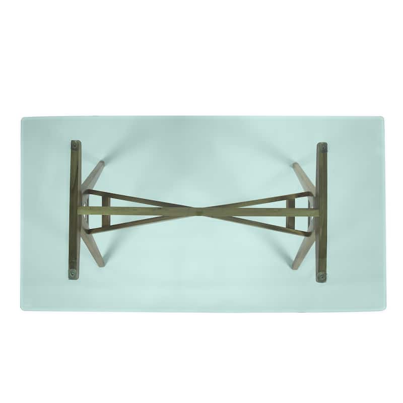 Croxton Mid-Century Glass and Acacia Wood Desk by Christopher Knight Home
