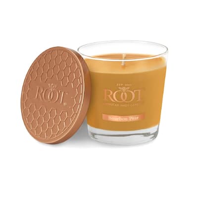 Root Candles Bourbon Pear 6.3 oz Scented Small Veriglass Jar