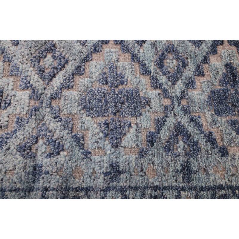 ECARPETGALLERY Hand-knotted Tangier Light Blue Wool Rug - 5'4 x 7'8
