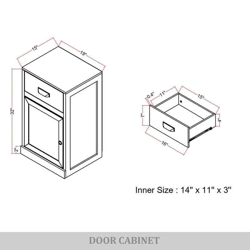 CraftPorch Mid Century Modern Door Cabinet - N/A