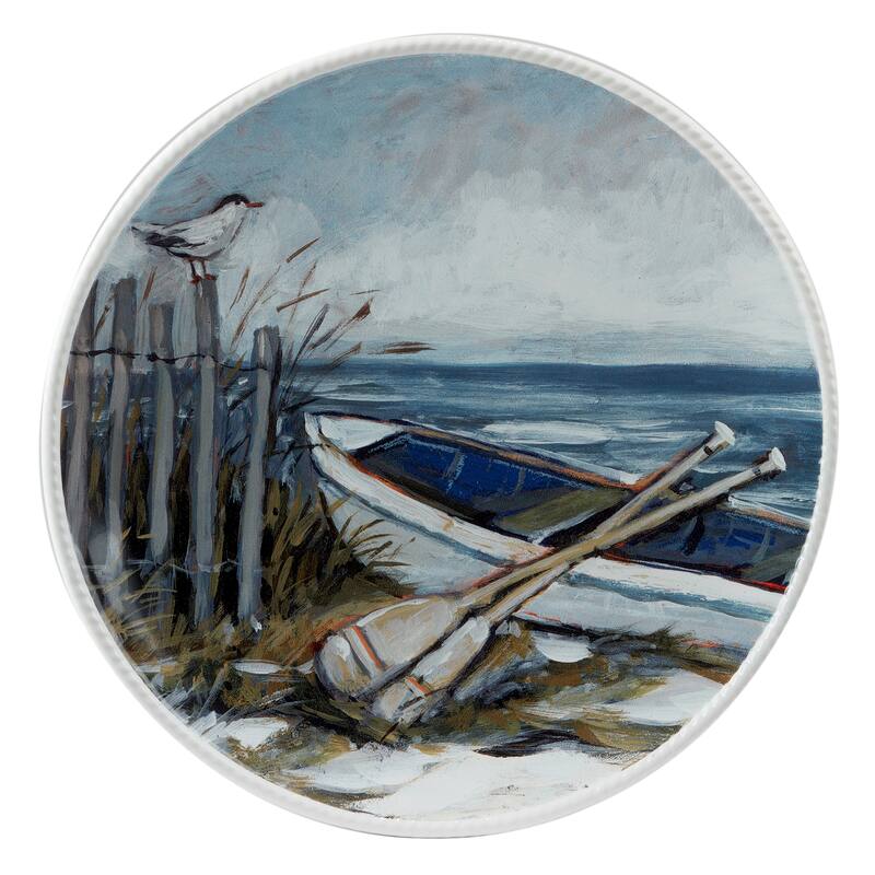 Certified International Shorebirds Round Platter, 12.5" x 12.5" x 1.25" - 12.5" x 12.5" x 1.25"