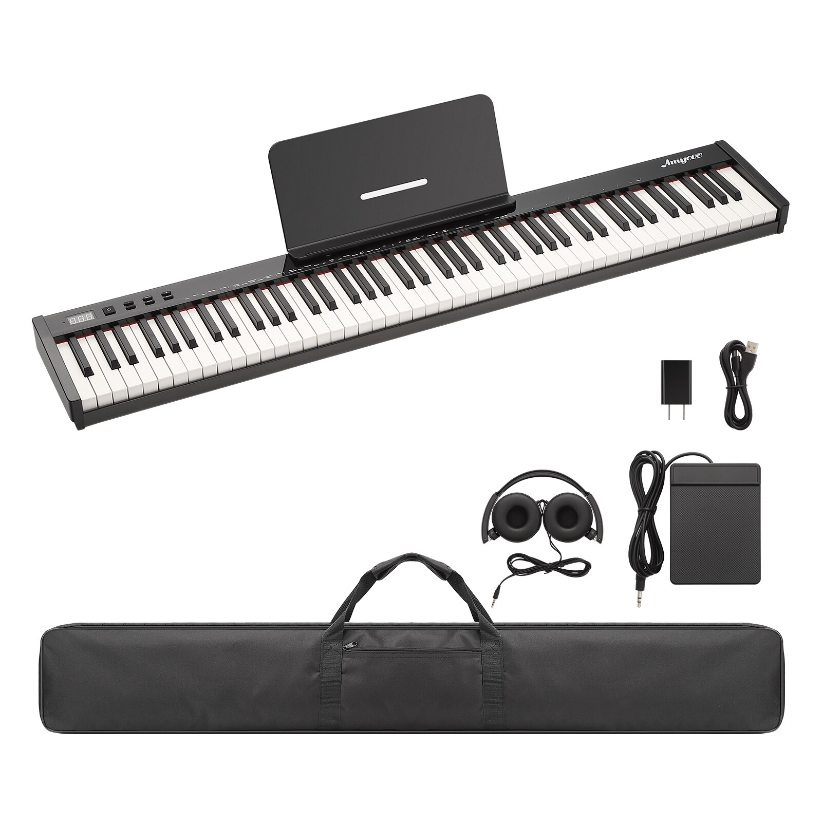 88 key touch sensitive keyboard top