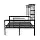 preview thumbnail 17 of 34, Metal Daybed with Movable Desk, Metal Slat Support Bed Frame Metal Grid, Shelves and Clothes Hanger