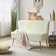 preview thumbnail 68 of 114, HULALA HOME Monica Modern Velvet Curved Tufted Back Loveseat with Metal Tapered Legs IVORY