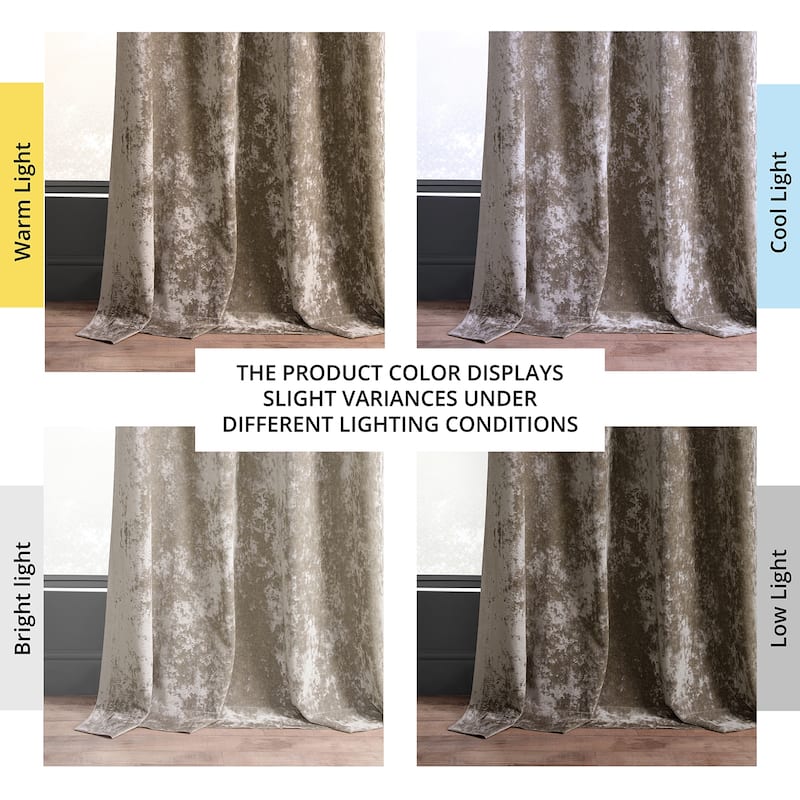 Exclusive Fabrics Lush Crush Velvet Curtains - Grommet Room Darkening Curtain for Bedroom & Living Room (1 Panel)