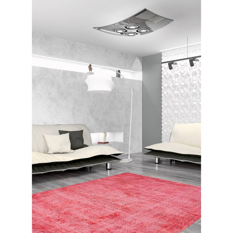 ECARPETGALLERY Hand-knotted Color Transition Dark Red Wool Rug - 5'4 x 6'0