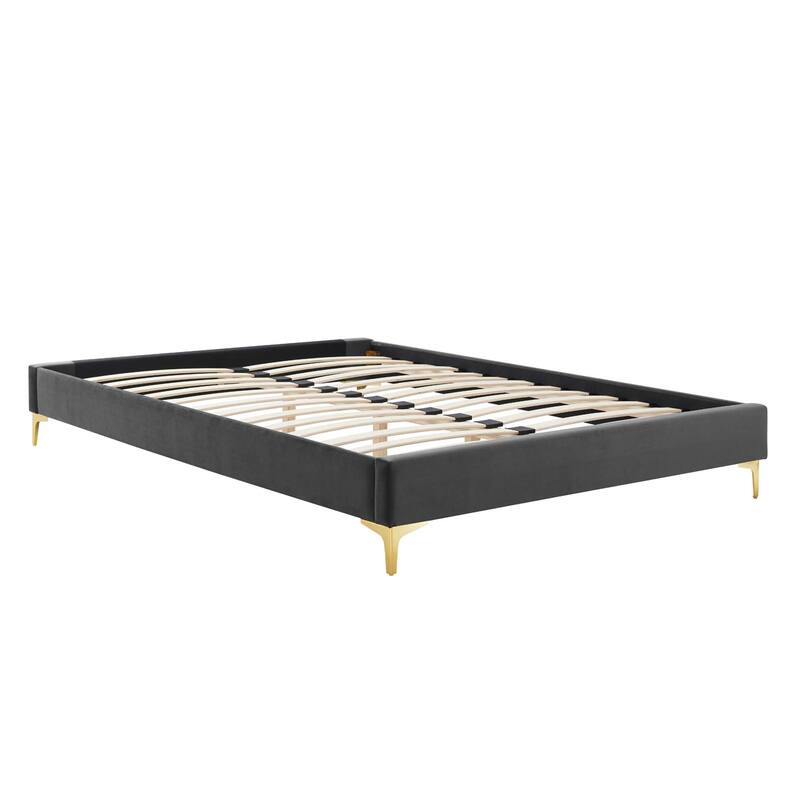 Amber Tufted Performance Velvet Twin Platform Bed