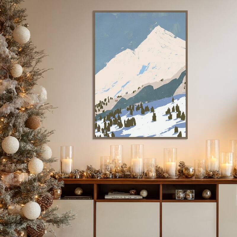 Bunny Slopes I by Jacob Green Framed Canvas Wall Art Print - Sylvie Dark Gold