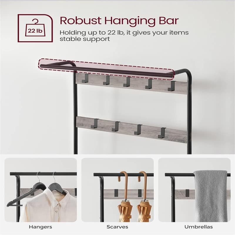 Entryway Bench with Coat Rack