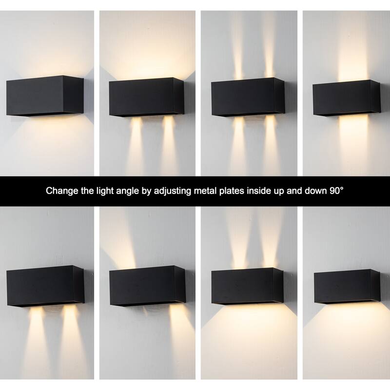 C Cattleya Matte Black Aluminum Rectangular LED Outdoor Wall Sconce