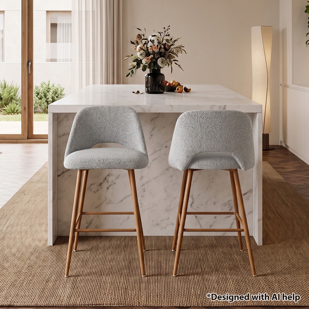 27" Boucle Counter Stool (Set of 2)