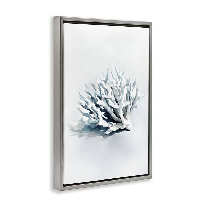 Stupell Subtle Staghorn Coral Framed Floater Canvas Wall Art Design By Ramona Murdock