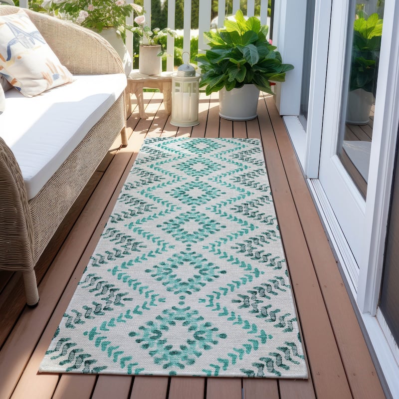 Machine Washable Indoor/ Outdoor Chantille Boho Global Rug