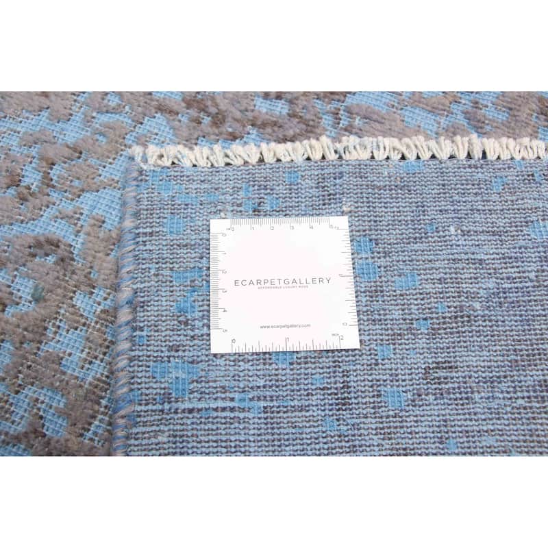 ECARPETGALLERY Hand-knotted Color Transition Sky Blue Wool Rug - 4'2 x 5'3
