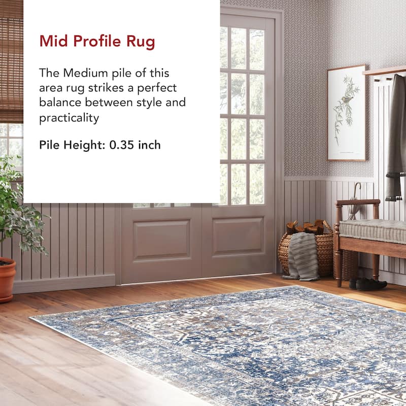 Nuloom Lilah Vintage Medallion Area Rug