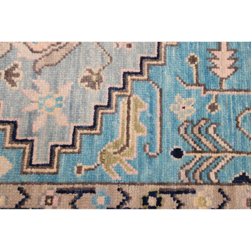 ECARPETGALLERY Hand-knotted Jules Serapi Sky Blue Wool Rug - 8'11 x 12'0