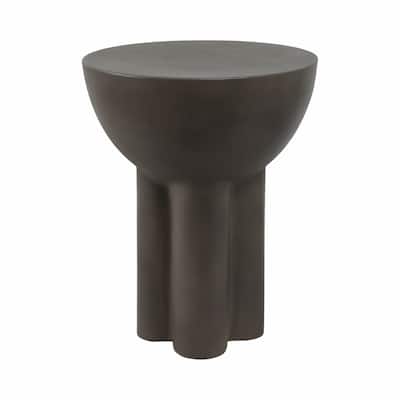 Pottery Cement Accent Table Modern Sculptural Design - 18" Gray - 14" x 14" x 18"
