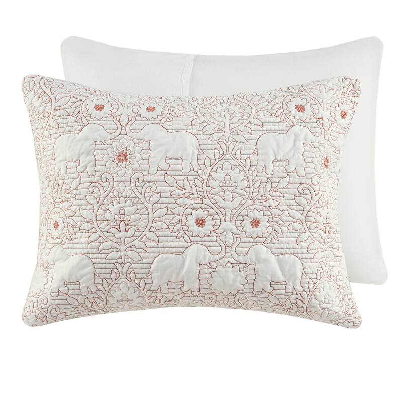 The Curated Nomad Ambrose Coral 3 Piece Reversible Cotton Quilt Set