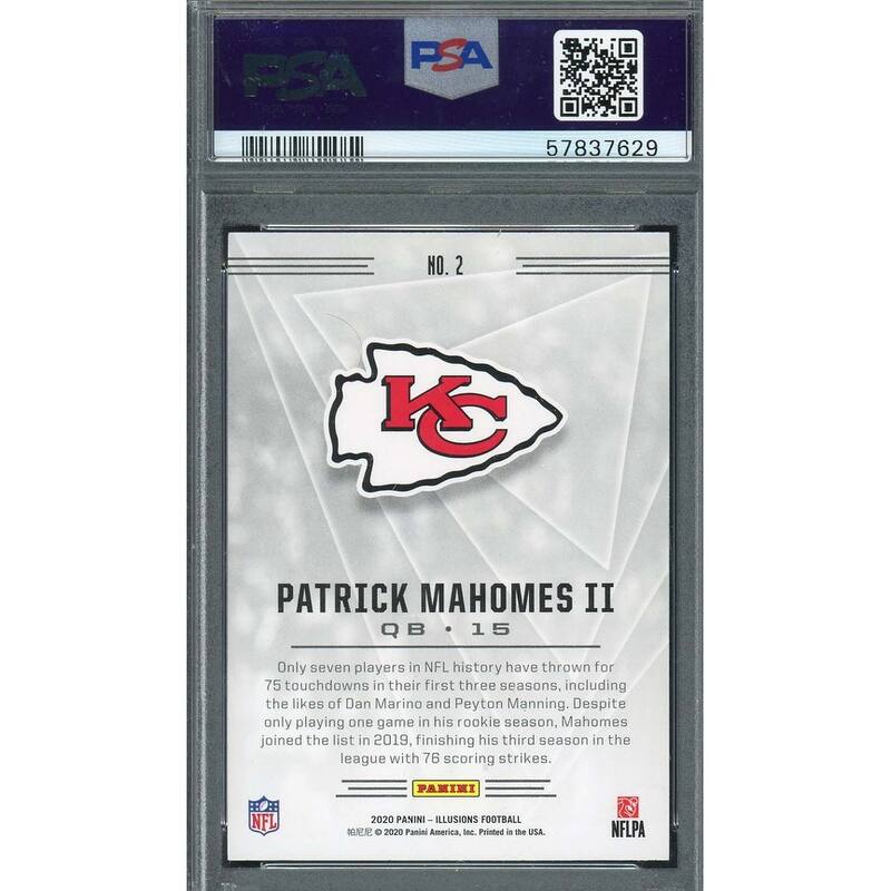 Patrick Mahomes 2020 Panini Illusions Retail Football Card #2 Graded PSA 10 - 8'6" x 11'6"
