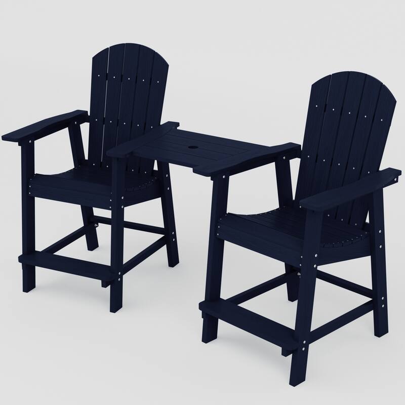 WINSOON Tall Adirondack Chairs Set of 2, Weather Resistant HIPS Balcony