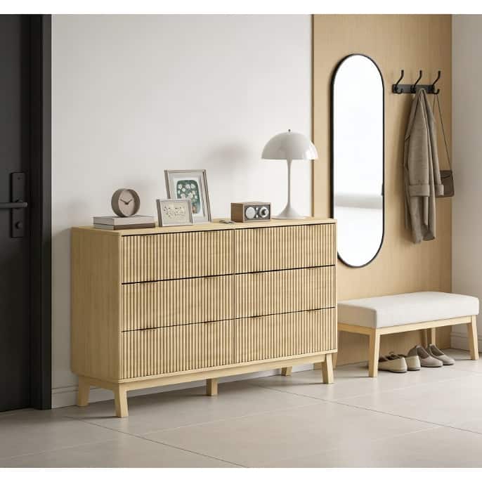 4 Drawers/6 Drawers Dresser for Bedroom, Closet Double Dresser Chest of Drawers