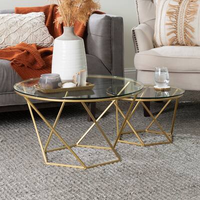 Silver Orchid Grant Round Nesting Table Set