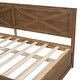 preview thumbnail 29 of 30, Twin Size Solid Pine Wood Daybed, Sofa Bed Frame with X-Shaped Design Guardrail for Kids Boys Adults