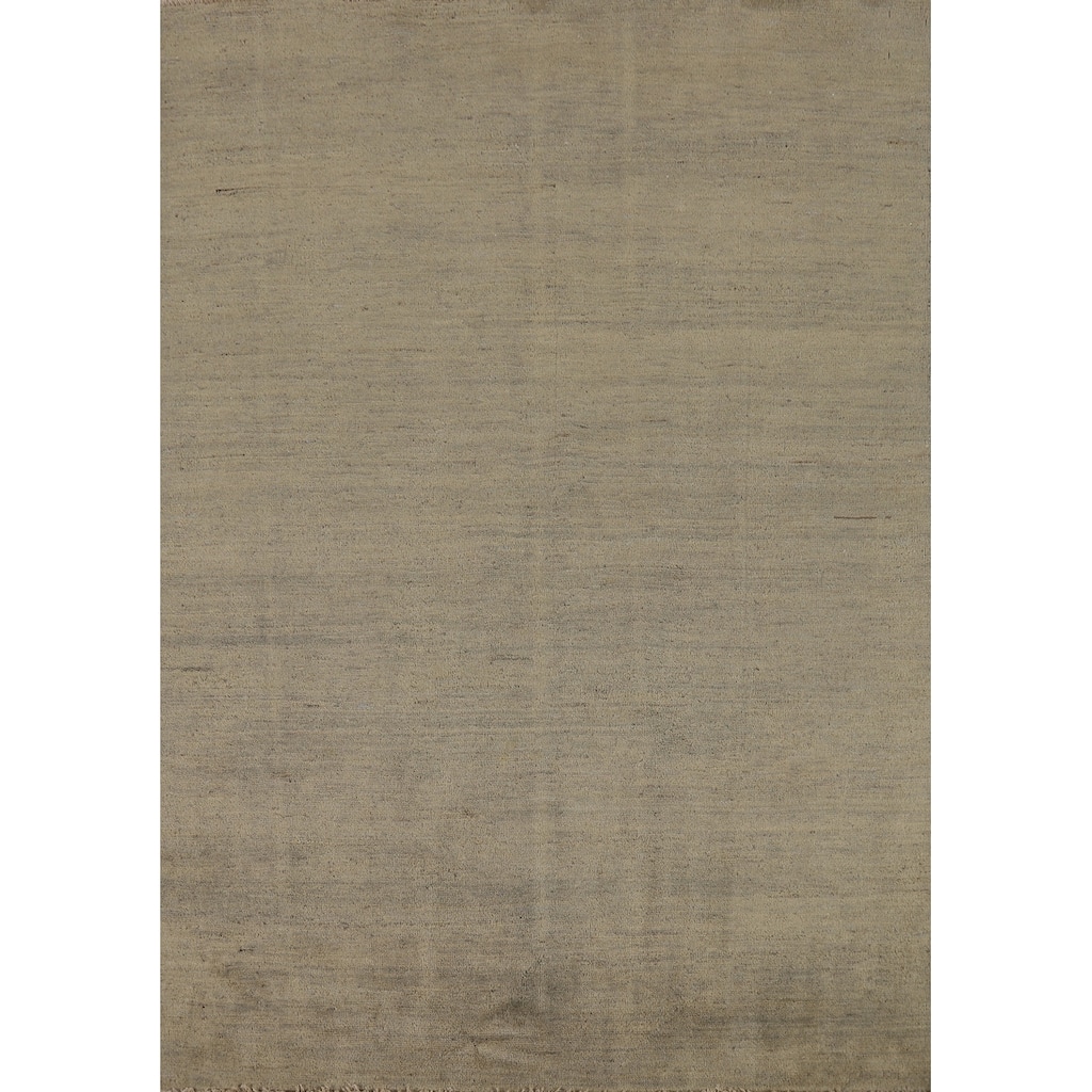 Gabbeh Modern Area Rug Hand-Knotted Wool Carpet - 4'9" x 6'7"