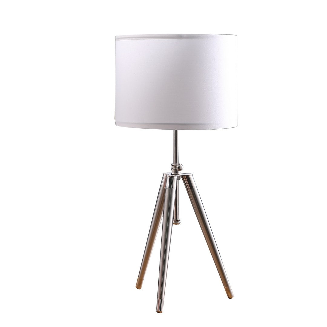 34.25" In Mid-Century Adjustable Tripod Chrome/Silver Metal Table Lamp