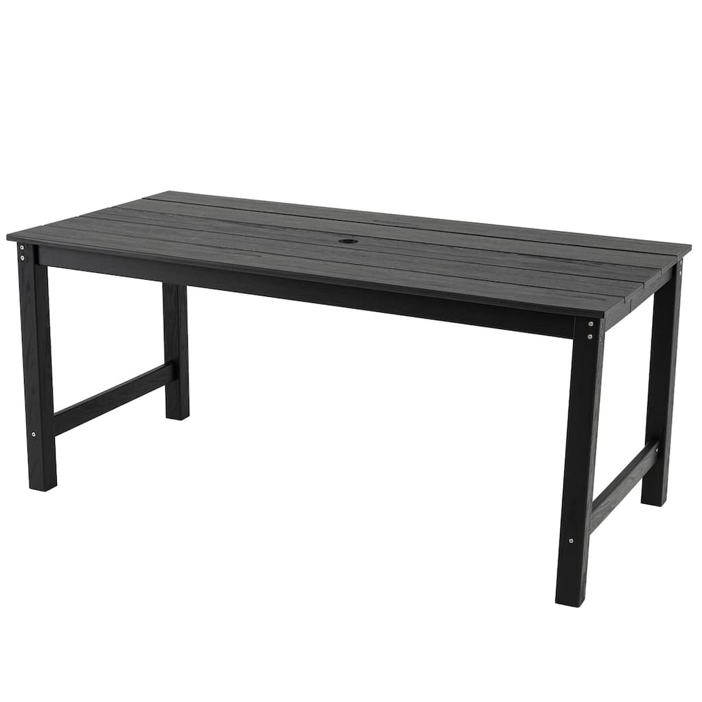 Gymax HDPE Outdoor Dining Table for 6 Person 67'' Patio Table w/