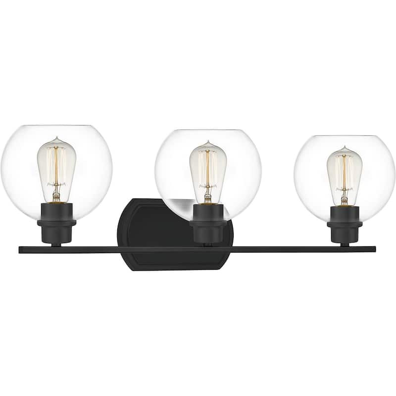 Pruitt 3-Light Bathroom Vanity Light in Matte Black
