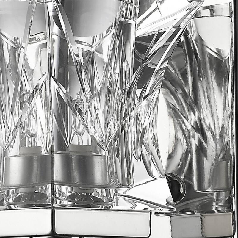 Hardwired Polished Nickel Wall Sconce Light with G9 LED Bulb and Crystal Shade Dimmable Indoor Fixture - 8" H x 4.5" W
