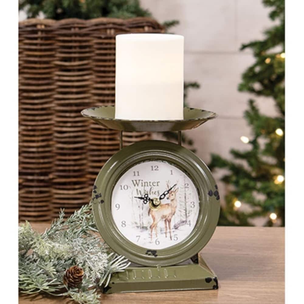 Winter Wishes Woodland Deer Clock - 7