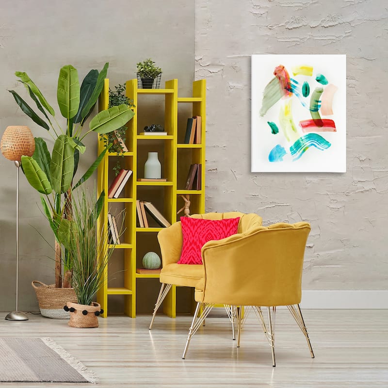 Stupell Modern Curved Brush Strokes Canvas Wall Art Design By Gemma Bardot