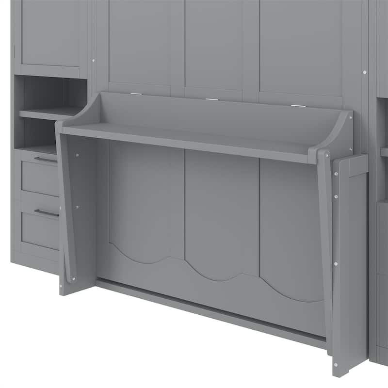 Full Size Murphy Bed Wall Bed with Closet ,Drawers and Shelves