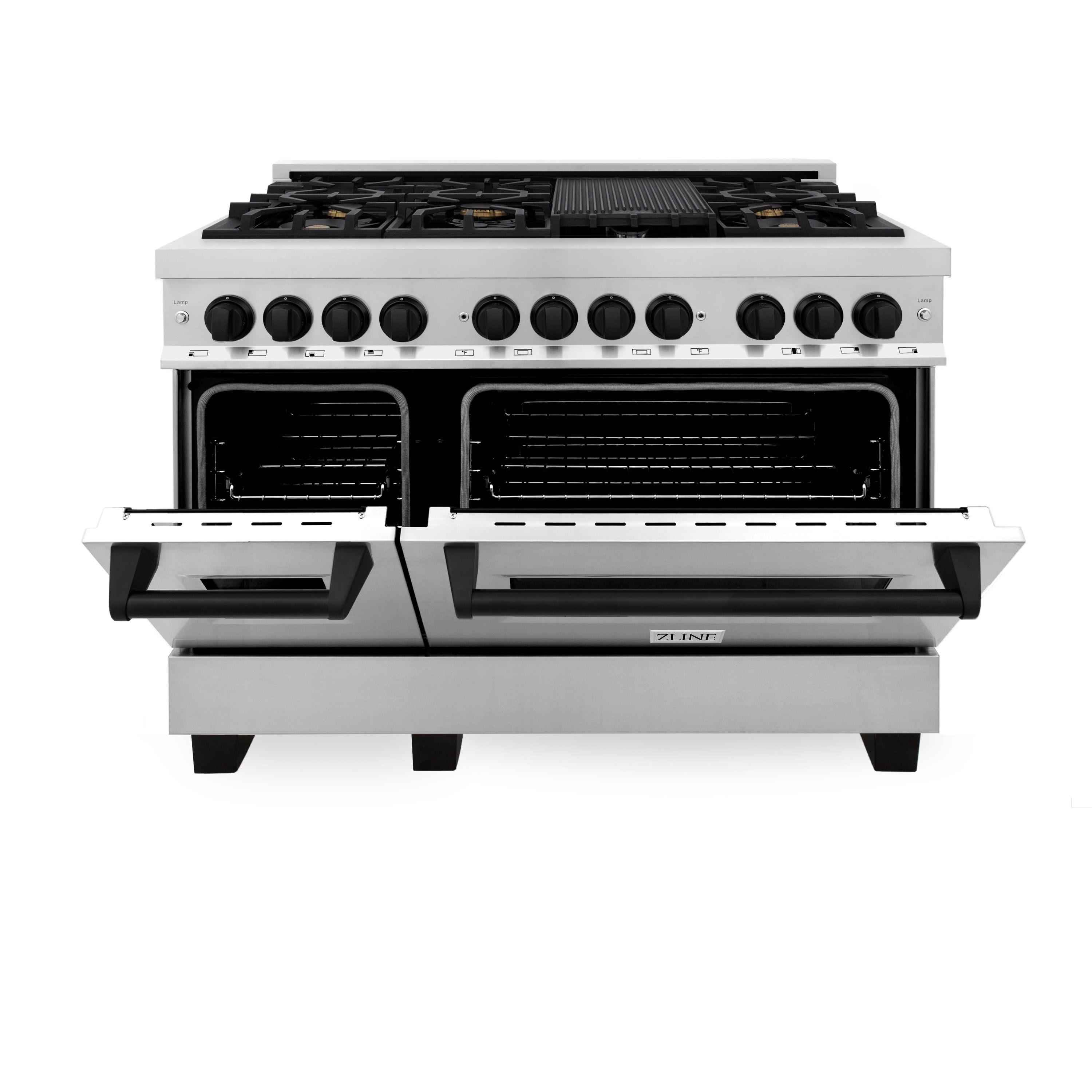 ZLINE Autograph 48 in. Gas Burner/Electric Oven Range in Black Stainle –  Premium Home Source