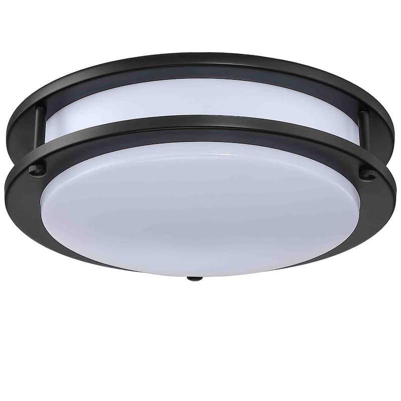 1-Light Metal Rounded LED Flush Mount Ceiling Light - 3.5'' H X 11'' W X 11'' D