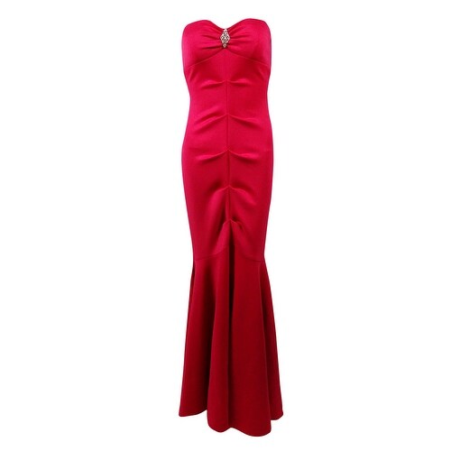 Xscape Red Strapless Dress