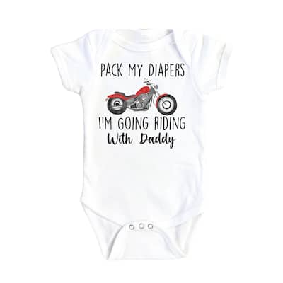 Motorcycle Diaper - Baby Boy Girl Clothes Infant Bodysuit Funny Cute Newborn