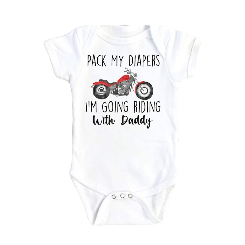 Motorcycle Diaper - Baby Boy Girl Clothes Infant Bodysuit Funny Cute Newborn