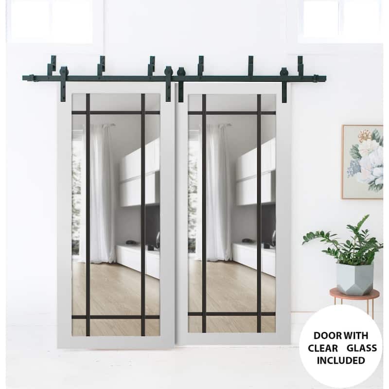 Slab Barn Door Panel 18x80 Lucia 2266 White Silk Sturdy Finished