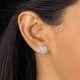 preview thumbnail 3 of 1, Platinum over Sterling Silver Genuine Diamond Heart Stud Earrings