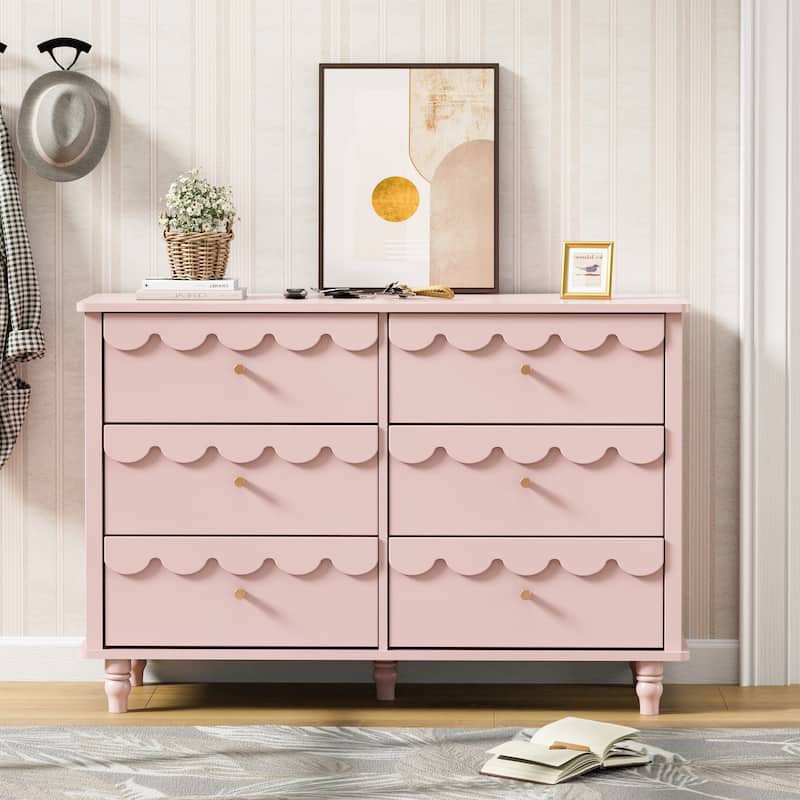 Whimsical Cloud Dresser with 6 Drawers Cute Kids Bedroom Storage