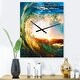 preview thumbnail 10 of 13, Designart 'Colored Ocean Waves Falling Down' Oversized Coastal Wall CLock 18 in. wide x 23 in. high