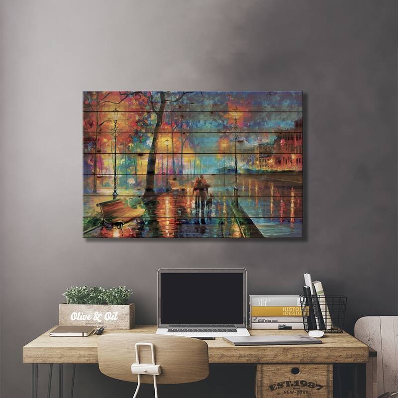 Melody Of The Night Print On Wood by Leonid Afremov - Multi-Color