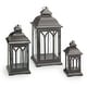 preview thumbnail 2 of 9, Set of 3 Indoor-Outdoor Lombard Metal Lanterns