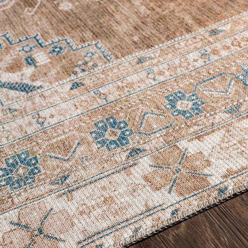 Livabliss Markus Persian Medallion Printed Machine Washable Area Rug